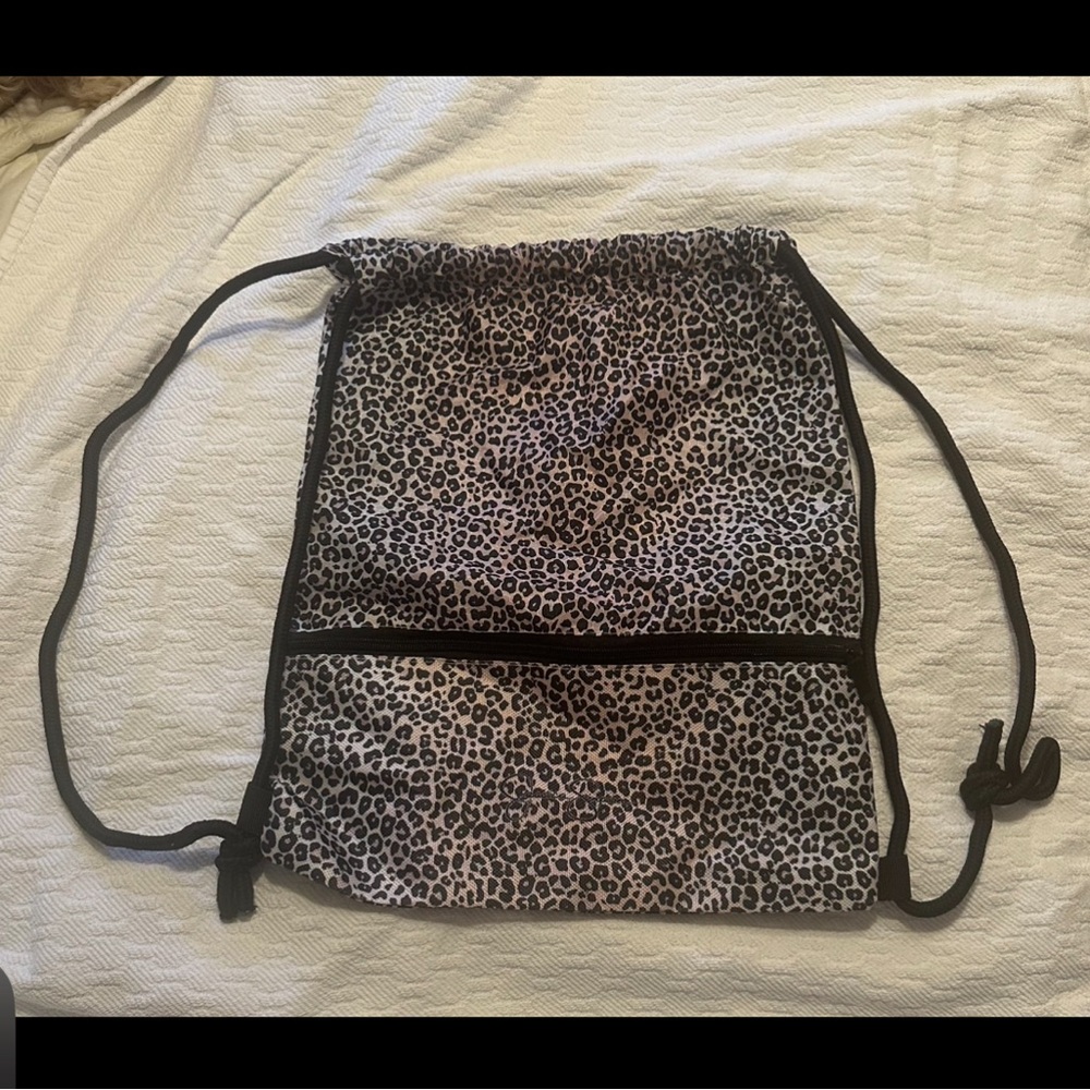 Jessica Simpson Leopard Print Drawstring Backpack | Chic Casual Knapsack Bag